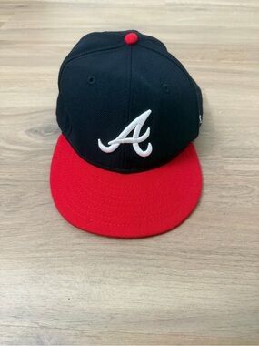 9fifty Black and Red Baseball Cap with White 'A' Logo